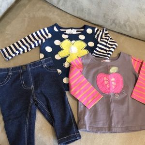 Two long-sleeve shirts and jeggings